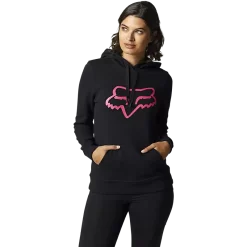 Fox Racing Womens Boundary Black/Pink Pullover Hoodie